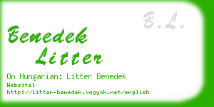 benedek litter business card